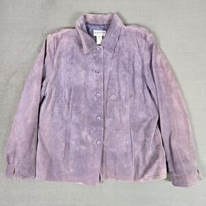 Pendleton Suede Leather Jacket Womens XL Bell Style Lined Leather Purple *READ‎